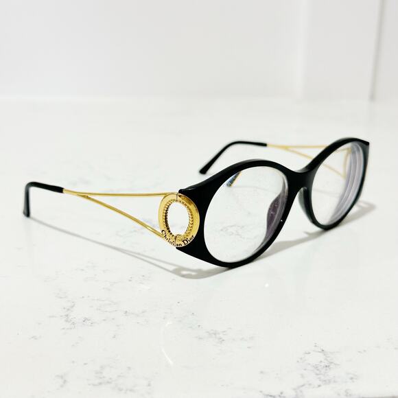 Christian Dior Vintage 80s/90s Black and Gold 2661 Sunglass Frames Marc Bohan - Picture 12 of 13